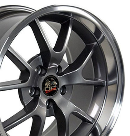 18x10 OE Wheels FR05B Anthracite with Machined Lip Wheel 5x4.5 (22mm)