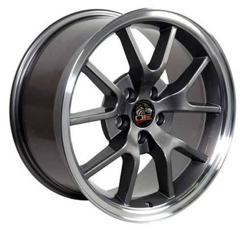 18x9 OE Wheels FR05B Anthracite with Machined Lip Wheel 5x4.5 (24mm)