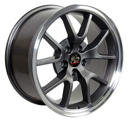 18x9 OE Wheels FR05B Anthracite with Machined Lip Wheel 5x4.5 (24mm)