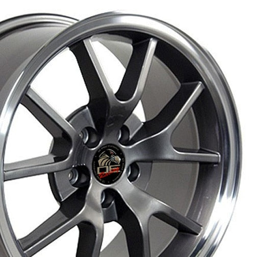 18x9 OE Wheels FR05B Anthracite with Machined Lip Wheel 5x4.5 (24mm)