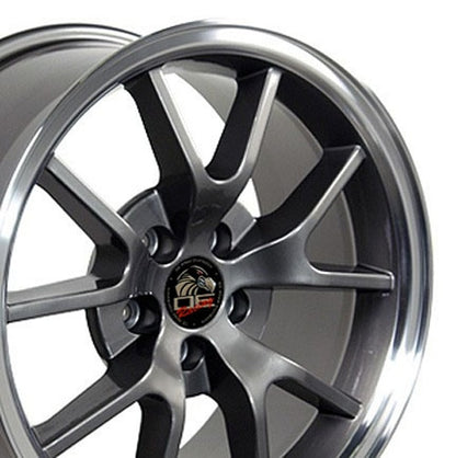 18x9 OE Wheels FR05B Anthracite with Machined Lip Wheel 5x4.5 (24mm)