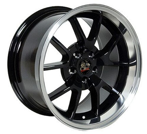 18x10 OE Wheels FR05B Black with Machined Lip Wheel 5x4.5 (22mm)