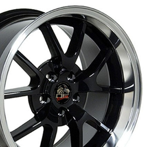 18x10 OE Wheels FR05B Black with Machined Lip Wheel 5x4.5 (22mm)