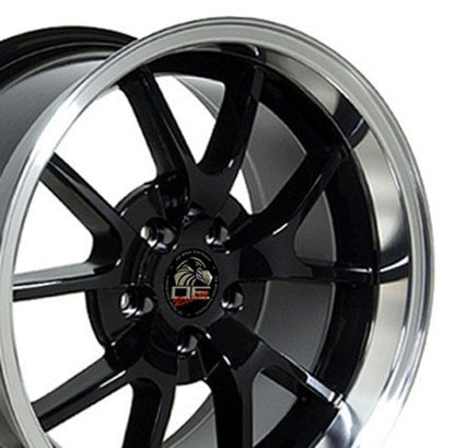 18x10 OE Wheels FR05B Black with Machined Lip Wheel 5x4.5 (22mm)