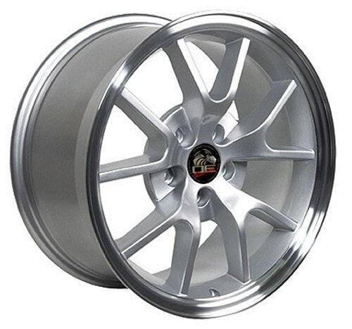 18x9 OE Wheels FR05B Silver with Machined Lip Wheel 5x4.5 (24mm)