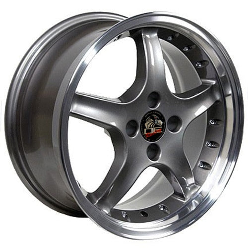 17x8 OE Wheels FR04A Anthracite with Machined Lip Wheel 4x108 (15mm)