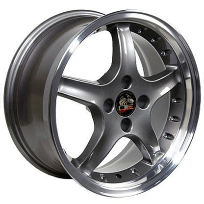 17x8 OE Wheels FR04A Anthracite with Machined Lip Wheel 4x108 (15mm)