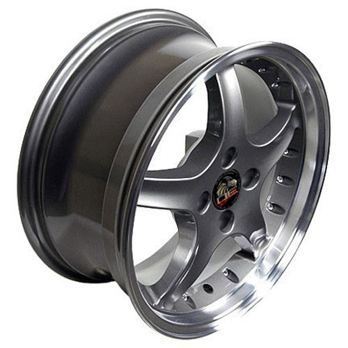 17x8 OE Wheels FR04A Anthracite with Machined Lip Wheel 4x108 (15mm)