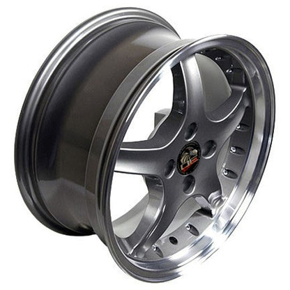 17x8 OE Wheels FR04A Anthracite with Machined Lip Wheel 4x108 (15mm)