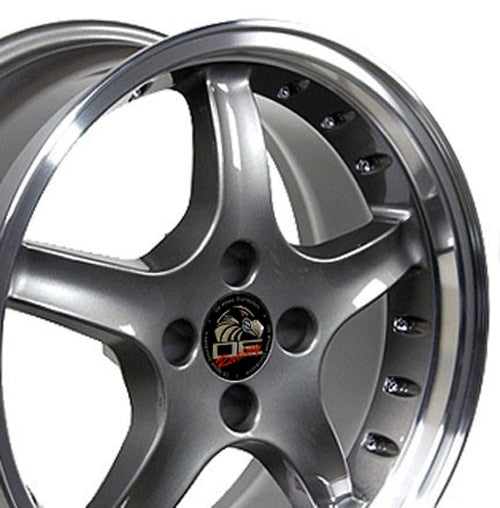 17x8 OE Wheels FR04A Anthracite with Machined Lip Wheel 4x108 (15mm)