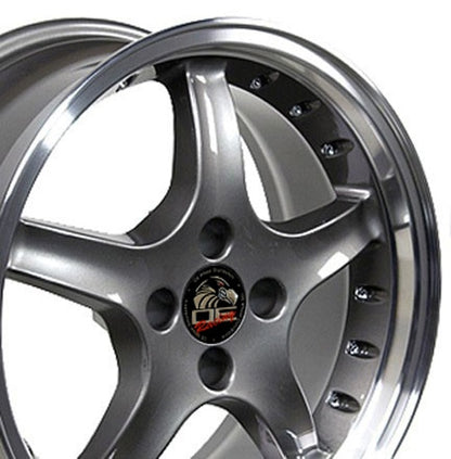 17x8 OE Wheels FR04A Anthracite with Machined Lip Wheel 4x108 (15mm)