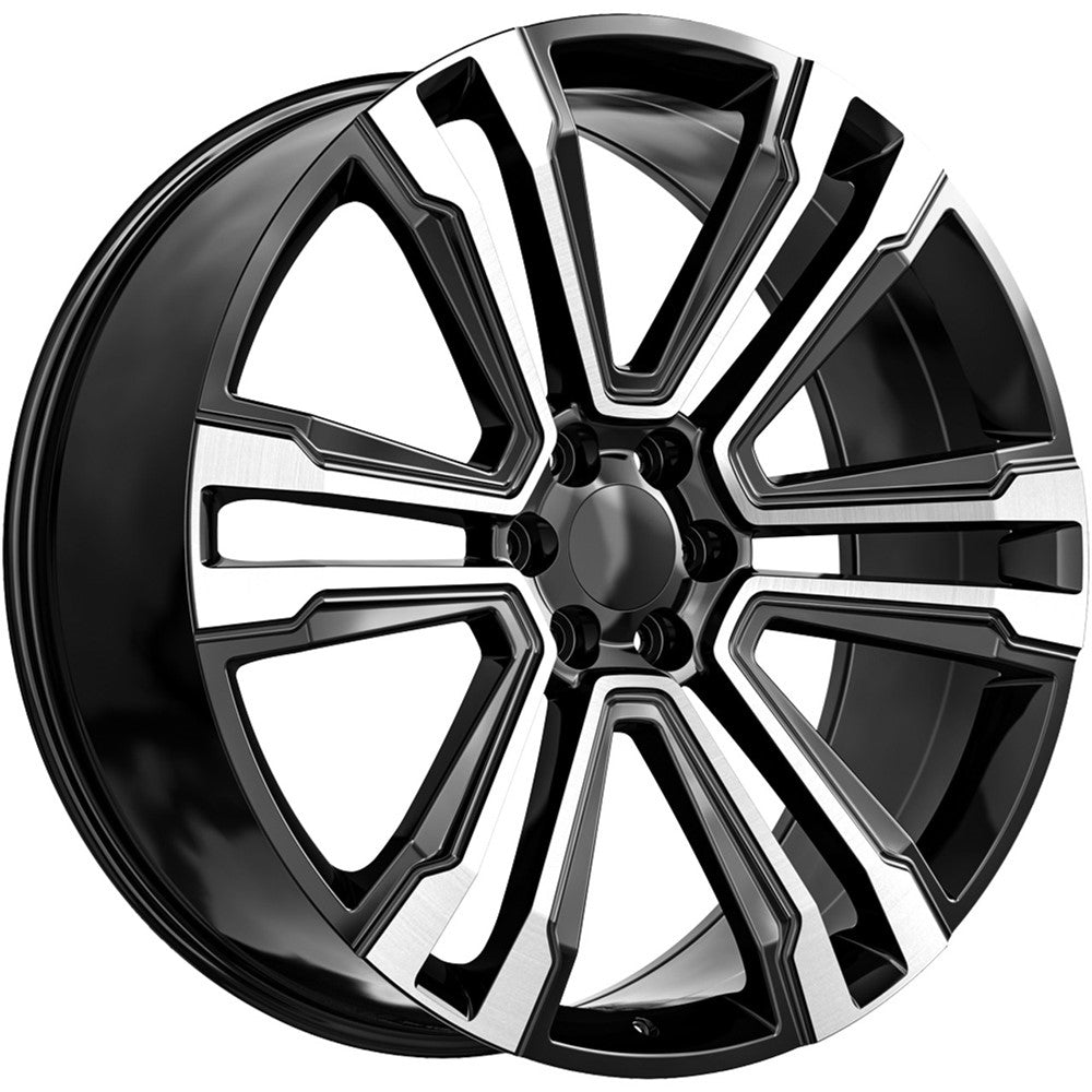 22x9 O.E. Revolution G-10 Gloss Black & Machined Wheel 6x5.5  (31mm)