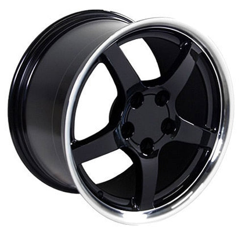 17x9.5 OE Wheels CV05 Black with Machined Lip Wheel 5x4.75 (54mm)