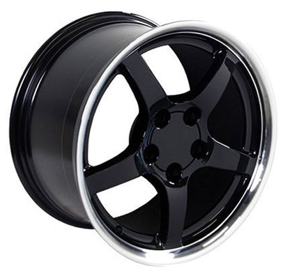 17x9.5 OE Wheels CV05 Black with Machined Lip Wheel 5x4.75 (54mm)