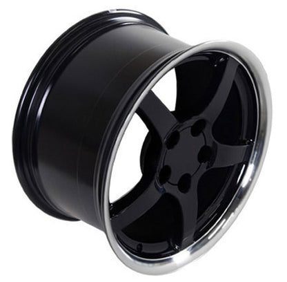 17x9.5 OE Wheels CV05 Black with Machined Lip Wheel 5x4.75 (54mm)