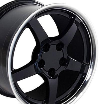 18x9.5 OE Wheels CV05 Black with Machined Lip Wheel 5x4.75 (54mm)