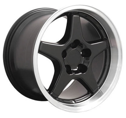 17x11 OE Wheels CV01 Black with Machined Lip Wheel 5x4.75 (50mm)