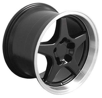 17x11 OE Wheels CV01 Black with Machined Lip Wheel 5x4.75 (50mm)