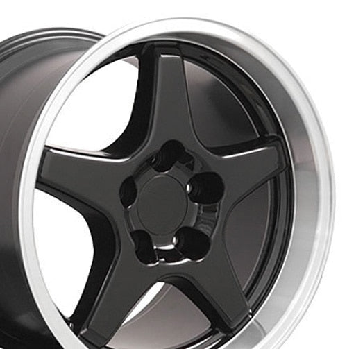 17x11 OE Wheels CV01 Black with Machined Lip Wheel 5x4.75 (50mm)