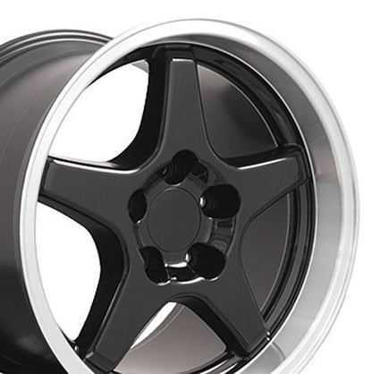 17x11 OE Wheels CV01 Black with Machined Lip Wheel 5x4.75 (50mm)
