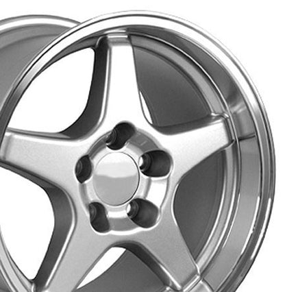 17x11 OE Wheels CV01 Silver with Machined Lip Wheel 5x4.75 (50mm)