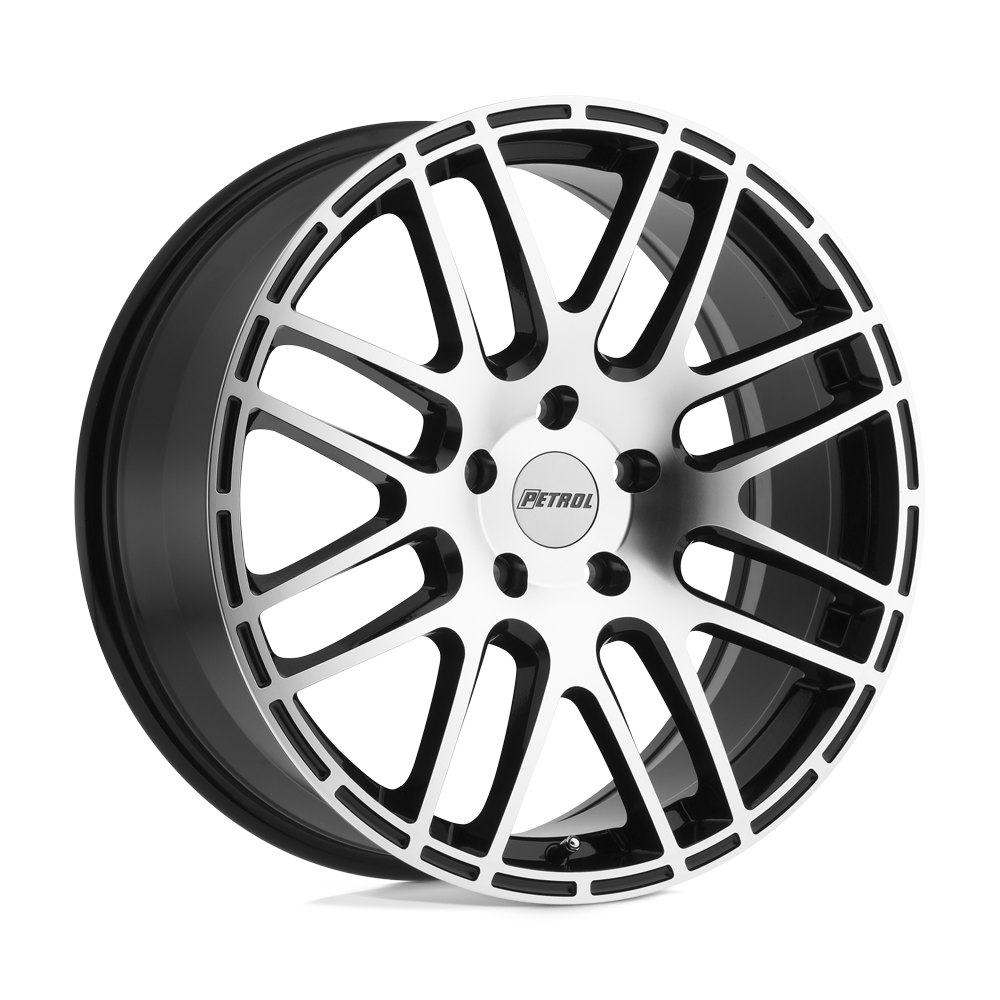 17x7.5 Petrol P6A GLOSS BLACK W/ MACHINED CUT FACE Wheel 5x105 (40mm)