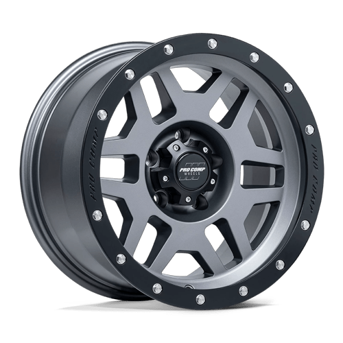 17x9 Pro Comp PA41 Phaser Matte Graphite With Black Lip Wheel 6x5.5 (-6mm)