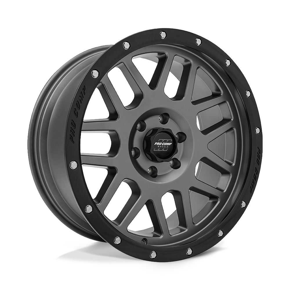 17x9 Pro Comp 2640 Vertigo Dark Gray With Black Lip Wheel 5x5 (-6mm)