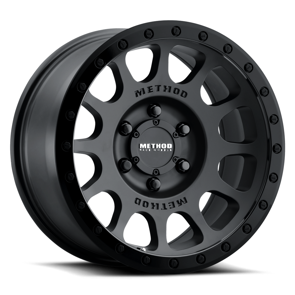 18x9 Method MR305 NV Matte Black - Gloss Black Lip Wheel 6x135 (18mm)