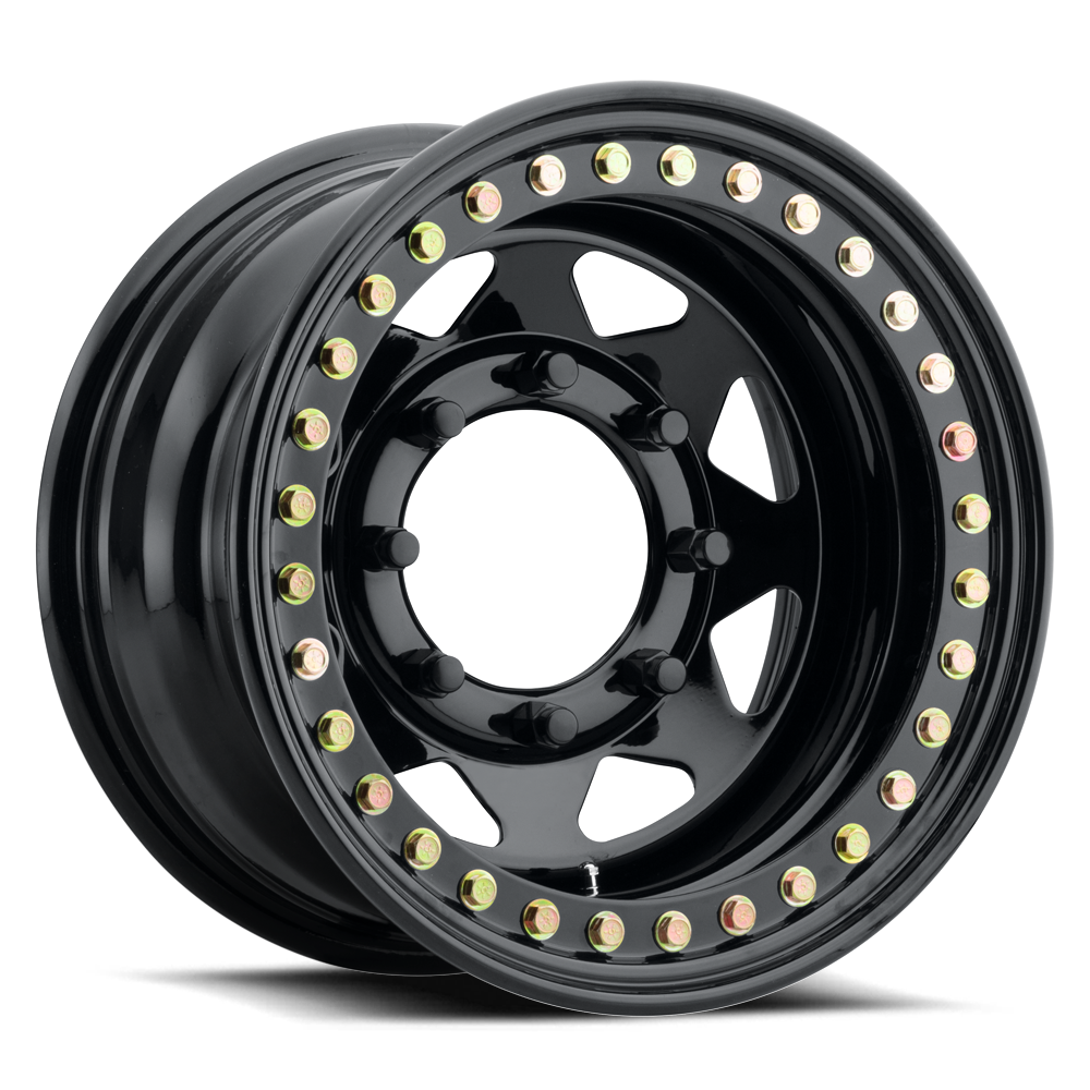 15x8 Raceline RT80 Rock 8 Gloss Black BEADLOCK Wheel 8x6.5 (-19mm)