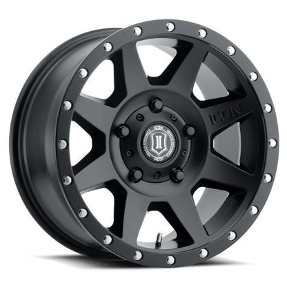 17x8.5 Icon Alloys Rebound Satin Black Wheel 5x4.5 (0mm)