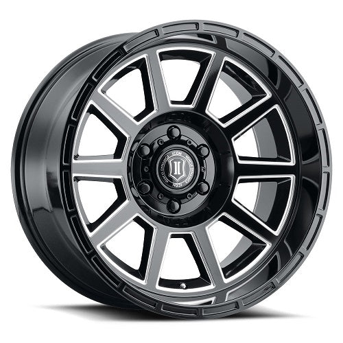 20x10 Icon Alloys Recoil Gloss Black Milled Wheel 5x5 (-24mm)