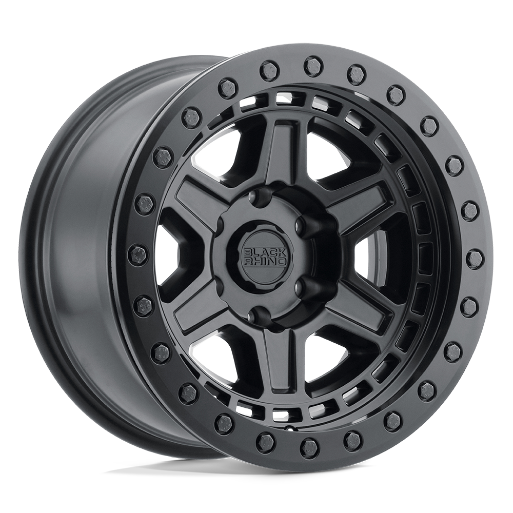 17x9 Black Rhino RENO MATTE BLACK W/ BRASS BOLTS Wheel 6x5.5 (0mm)