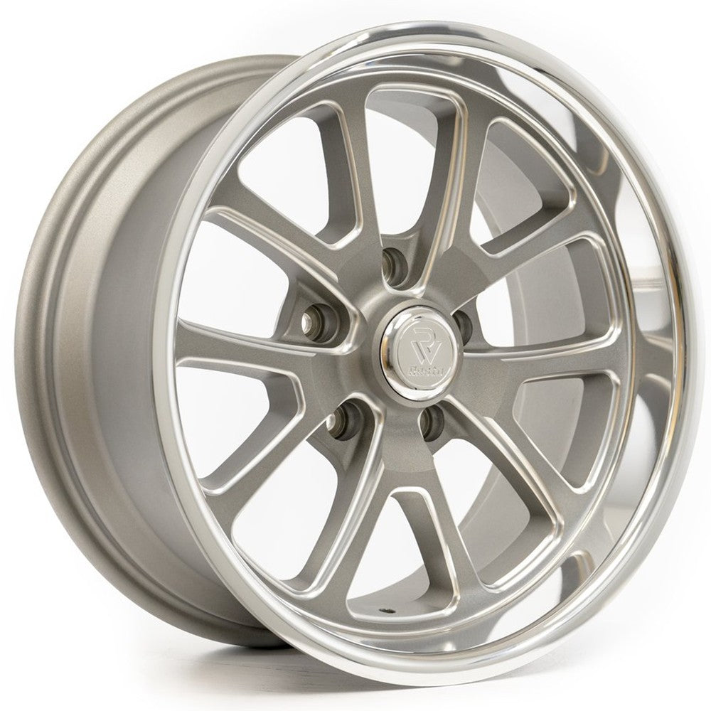 18x8 Resto R101 Laguna Texture Gunmetal Milled Diamond Cut Lip Wheel 5x4.5 (1mm)