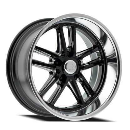 18x8 Resto R103 Maverick Gloss Black Milled Diamond Cut Lip Wheel 5x5 (1mm)