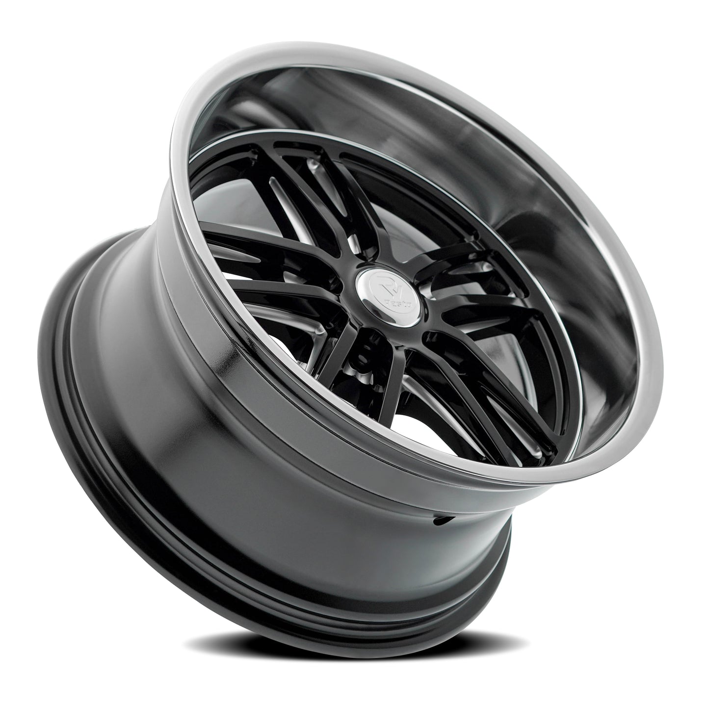 18x8 Resto R103 Maverick Gloss Black Milled Diamond Cut Lip Wheel 5x5 (1mm)