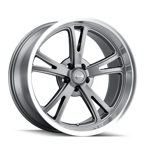 20x10 Ridler 606 Grey W/Machined Lip Wheel 5x5 (0mm)