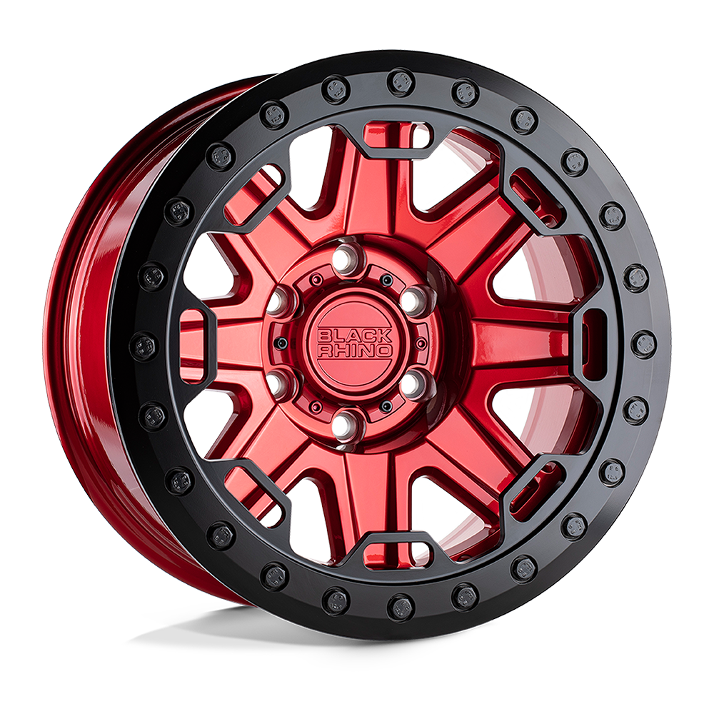 17x8.5 Black Rhino RIFT CANDY RED W/ BLACK RING Wheel 5x4.5 (-38mm)