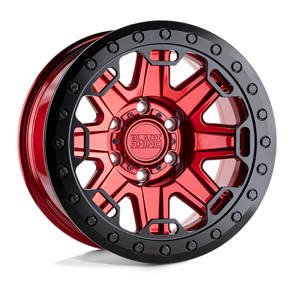 17x8.5 Black Rhino RIFT CANDY RED W/ BLACK RING Wheel 5x4.5 (-38mm)
