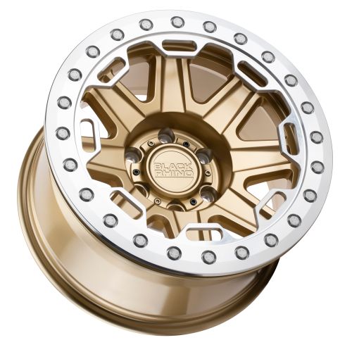 17x8.5 Black Rhino RIFT MATTE GOLD W/ MACHINED RING Wheel 6x5.5 (-30mm)