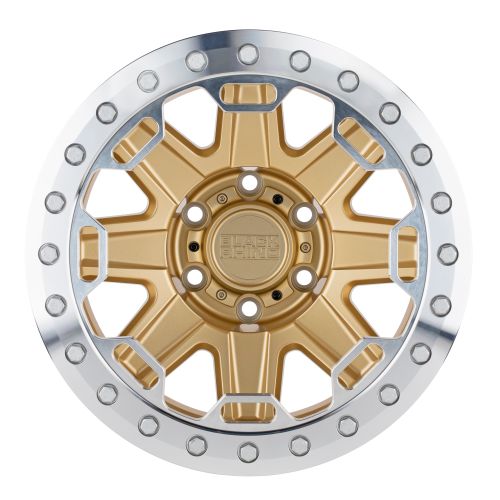 17x8.5 Black Rhino RIFT MATTE GOLD W/ MACHINED RING Wheel 6x5.5 (-30mm)