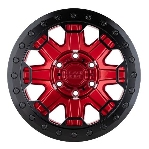 17x8.5 Black Rhino RIFT CANDY RED W/ BLACK RING Wheel 5x4.5 (-38mm)