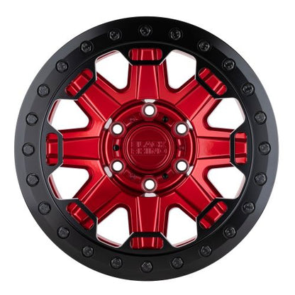 17x8.5 Black Rhino RIFT CANDY RED W/ BLACK RING Wheel 5x4.5 (-38mm)