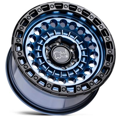 17x8.5 Black Rhino Sentinel Cobalt Blue With Black Ring Wheel 8x6.5 (0mm)
