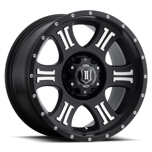 17x8.5 Icon Alloys Shield Satin Black Machined Wheel 6x135 (6mm)