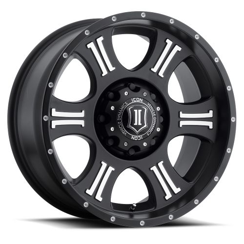 20x9 Icon Alloys Shield Satin Black Machined Wheel 8x180 (12mm)