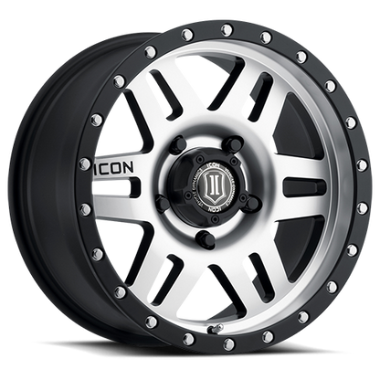 17x8.5 Icon Alloys Sixspeed Satin Black Machined Wheel 5x5 (-6mm)