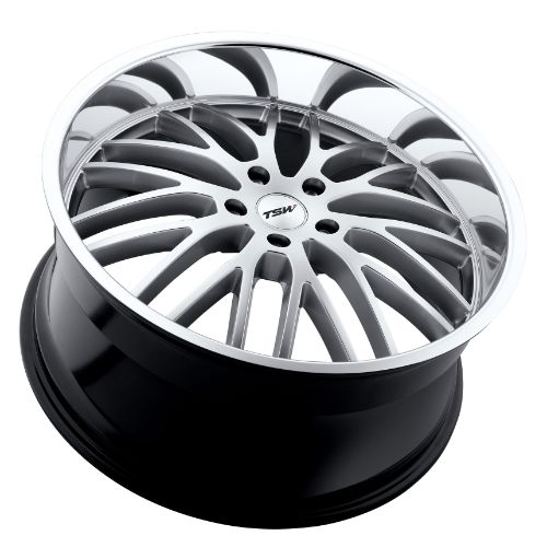 18x8 TSW SNETTERTON HYPER SILVER W/ MIRROR CUT LIP Wheel 5x112 (32mm)