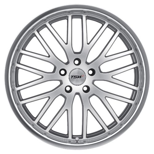 17x8 TSW SNETTERTON HYPER SILVER W/ MIRROR CUT LIP Wheel 5x108 (40mm)
