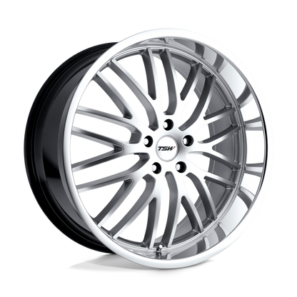 17x8 TSW SNETTERTON HYPER SILVER W/ MIRROR CUT LIP Wheel 5x120 (20mm)